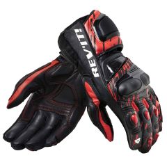 Revit Quantum 2 Long Leather Gloves Neon Red / Black