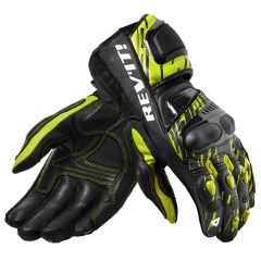 Revit Quantum 2 Long Leather Gloves Neon Yellow / Black