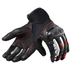 Revit Metric Summer Short Leather Gloves Black / Neon Red