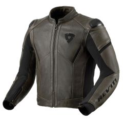 Revit Parallax Leather Jacket Black / Olive