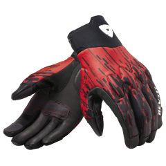 Revit Spectrum Short Riding Textile Gloves Black / Neon Red