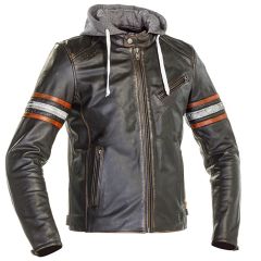 Richa Toulon 2 Hooded Leather Jacket Black / Orange