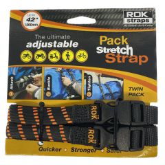 ROK Motorcycle Adjustable Pack Straps Reflective Black / Orange - Pack Of 2