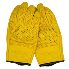 Rokker Tucson Summer Perforated Leather Gloves Yellow