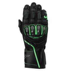 RST S1 CE Leather Gloves Black / Grey / Neon Green