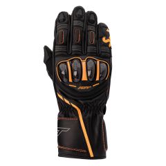 RST S1 CE Leather Gloves Black / Grey / Neon Orange