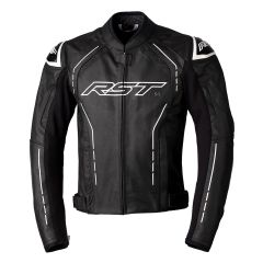 RST S1 CE Leather Jacket Black / Black / White