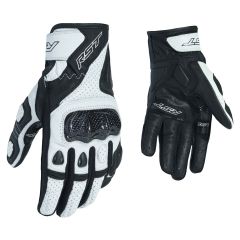 RST Stunt 3 CE Leather Gloves Black / White
