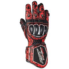 RST Tractech Evo 4 CE Leather Gloves Fluo Red / Black