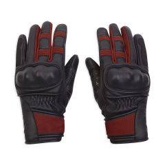 Spada Bennett CE Ladies Leather Gloves Black / Burgundy