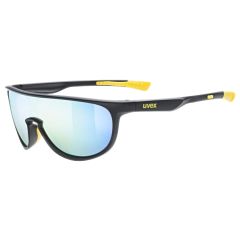 Uvex SP 515 Kids Sunglasses Black / Yellow With Blue Lenses