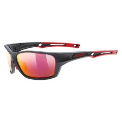 Uvex SP 232 Sunglasses Black With Polarised Red Lenses