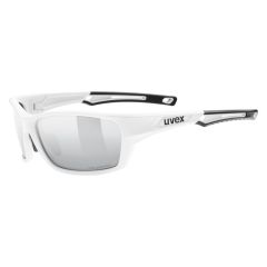 Uvex SP 232 Sunglasses Matt White With Polarised Silver Lenses